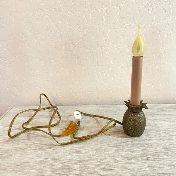 Vintage Brass Pineapple Candlestick Light Lamp Impulse Giftware - Picture 4 of 7